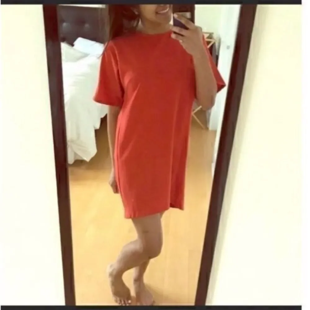 Forever 21 Drape Orange Shift Dress Keyhole Open Back Size: XS - Picture 2 of 2